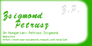 zsigmond petrusz business card